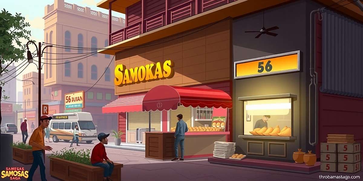 Upcoming Indore City in Samosas Saga Concept art of upcoming Indore level in Samosas Saga showing the famous 56 Dukan street food area with various samosa stalls